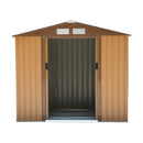 Storage Sheds, 9' x 6.4' Outdoor Garden Storage Shed with Dual Sliding Doors - Tan Brown - Seasonal Overstock