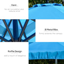 Patio Umbrella, 9ft Offset Cantilever Patio Umbrella with Easy Tilt Adjust - Blue - Seasonal Overstock