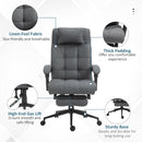 Benz Double Padded Office Chair with Footrest - Dark Grey - Seasonal Overstock