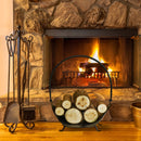 Black Metal Log Basket Firewood Rack Log Holder - Seasonal Overstock