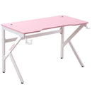Dani E-Sport Pink and White Gaming Desk with Cup Holder & Headphone Hooks - Seasonal Overstock