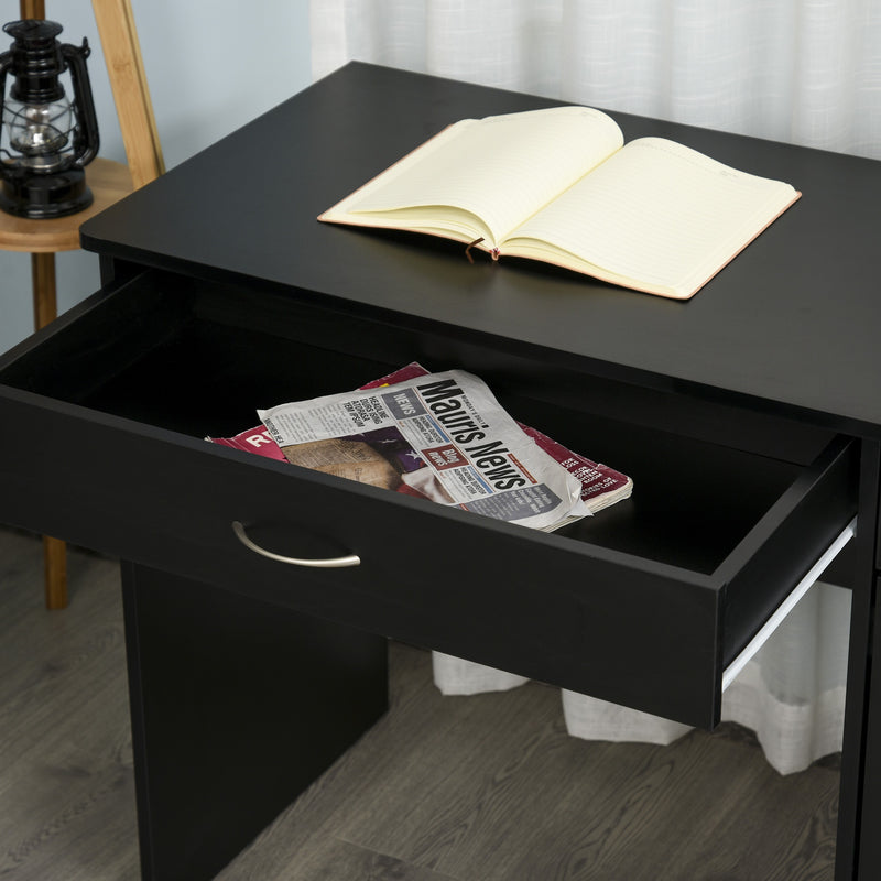 Dylan Black Study Desk with Drawers - Seasonal Overstock