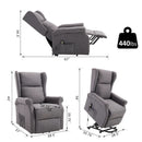 Arm Chairs, Recliners & Sleeper Chairs, Chelsea Grove Grey Wingback Lift Chair Recliner - Seasonal Overstock