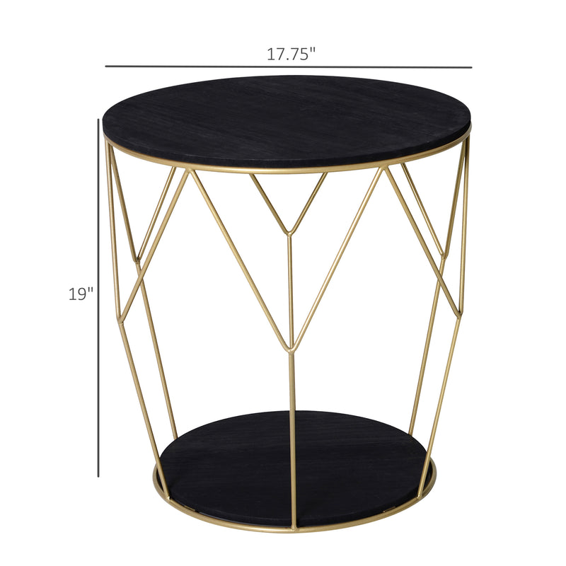 Onyx 18" Round Side Accent Table - Seasonal Overstock