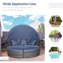 Paloma 4pc Outdoor Rattan Sofa Bed / Patio Conversation Set - Grey - Seasonal Overstock