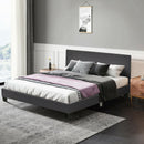 Seville Queen Size Grey Upholstered Platform Bed - Seasonal Overstock