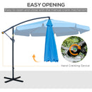 Patio Umbrella, 11ft Offset Cantilever Patio Umbrella with Easy Tilt Adjust - Blue - Seasonal Overstock
