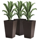 Planters, Set of 3 Brown 24" Tall Planters for Indoor and Outdoor Use - Seasonal Overstock