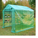 Greenhouses, 8 x 6 x 7ft Walk-In Soft Cover Greenhouse with Shelves - Seasonal Overstock