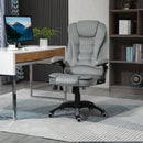 Maverick Luxury Executive Chair with Vibration Massage and Reclining - Grey Microfiber - Seasonal Overstock