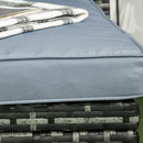 Raya 3pc Outdoor Patio Sofa with RHF Chaise and Table - Mixed Grey - Seasonal Overstock