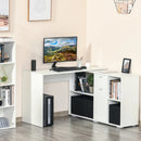 Simon Convertible L-Shaped Desk with Cabinet and Storage - White - Seasonal Overstock