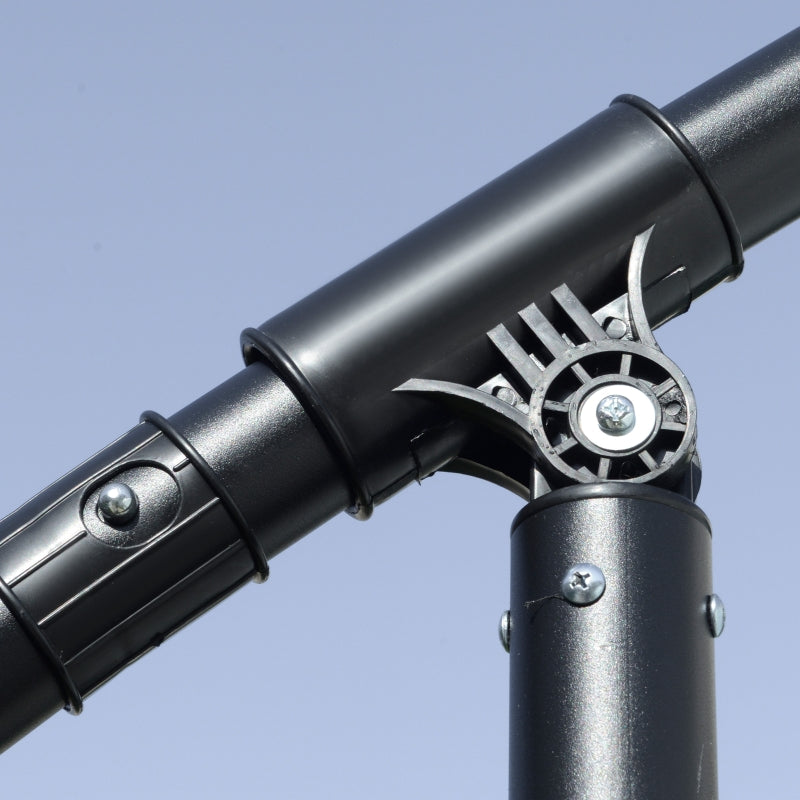 9ft Offset Cantilever Patio Umbrella with Easy Tilt Adjust - Dark Grey - Seasonal Overstock
