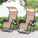 Patio Furniture, Darius 2pc Zero Gravity Chair Set - Beige - Seasonal Overstock