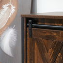 TV Stand, Deacon Barn Door TV Stand Media Unit for TVs up to 60" - Rustic Brown - Seasonal Overstock