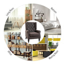 Harland Button Tufted Wing Back Armchair - Brown - Seasonal Overstock