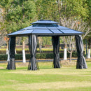 Jaxson 10' x 12' Aluminum Two Tier Hard Top Patio Gazebo - Seasonal Overstock