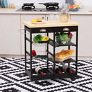 Kitchen Cart, Kinsley Rolling Kitchen Cart - Black - Seasonal Overstock