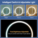 Vanity, Melvyna Luxury Vanity with LED Mirror - Navy / Gold - Seasonal Overstock