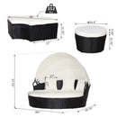 Paloma 4pc Outdoor Rattan Sofa Bed / Patio Conversation Set - Cream White - Seasonal Overstock