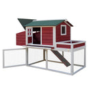 Coops & Hutches, Hinterland Acres 63" Chicken Coop Run & Planter - Red - Seasonal Overstock