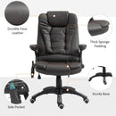 Xavi Luxury Executive Office Chair with Heated Vibration Massage - Brown - Seasonal Overstock