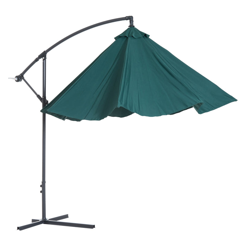 10' Deluxe Cantilever Patio Umbrella - Dark Green - Seasonal Overstock