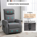 Recliner Chair, Emory Dark Grey Power Reclining Lift Chair with Vibration Massage & Remote - Seasonal Overstock