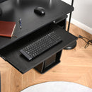Esme Modern Computer Desk with Storage Drawers and Keyboard Tray - Black - Seasonal Overstock
