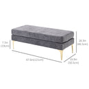 Gienna 48" Dark Grey Upholstered Bench - Seasonal Overstock