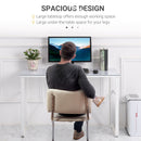 Hutton Minimalist White Glass Top Desk - Seasonal Overstock