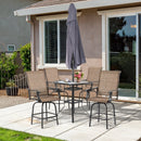 Kaira 5pc Outdoor Patio Table and Swivel Chair Set - Brown - Seasonal Overstock