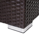 Lana 3pc Outdoor Rattan Sofa Sectional and Table - Blue - Seasonal Overstock