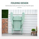 Layton Green Folding Adirondack Chair with Retractable Lounger - Seasonal Overstock