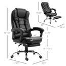 Marlos High Back Faux Leather Executive Chair with Footrest - Black - Seasonal Overstock