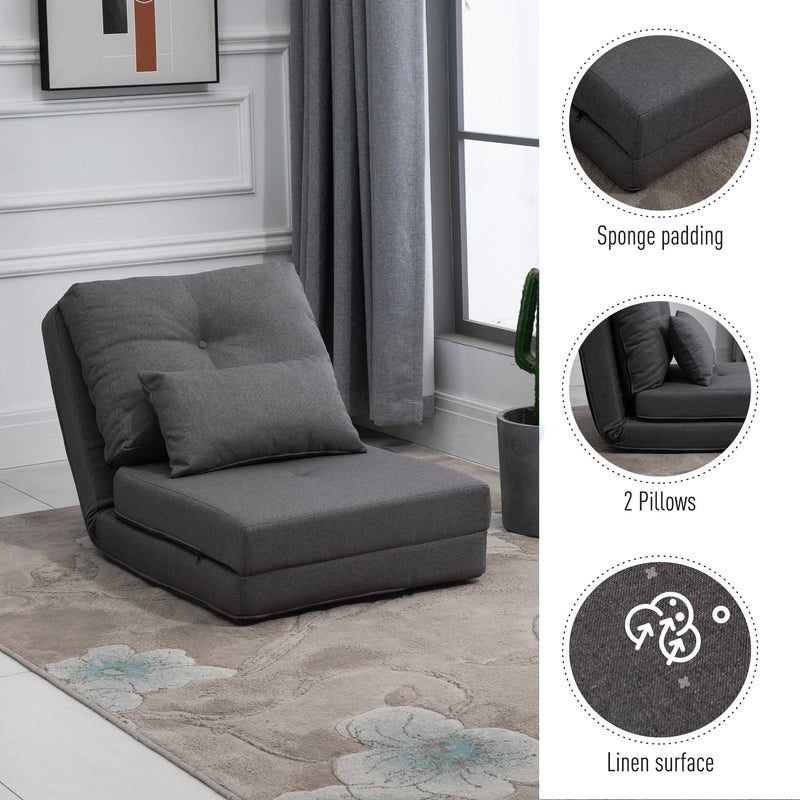 Remi Reclining Floor Lounger Chair Dark Grey - Seasonal Overstock