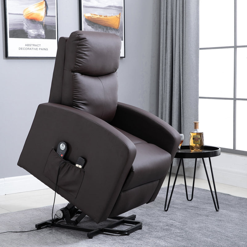 Walker Lift Recliner Chair in Brown with Vibration Massage