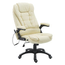 Xavi Luxury Executive Office Chair with Heated Vibration Massage - Beige - Seasonal Overstock