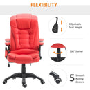 Xavi Luxury Executive Office Chair with Heated Vibration Massage - Red - Seasonal Overstock