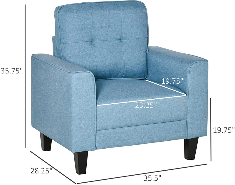 Anna Button Tufted Modern Contemporary Chair - Blue - Seasonal Overstock