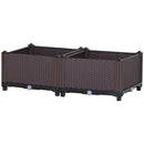Planters, 31.5" x 31.5" Raised 4-Box Planter Flower Bed - Brown - Seasonal Overstock