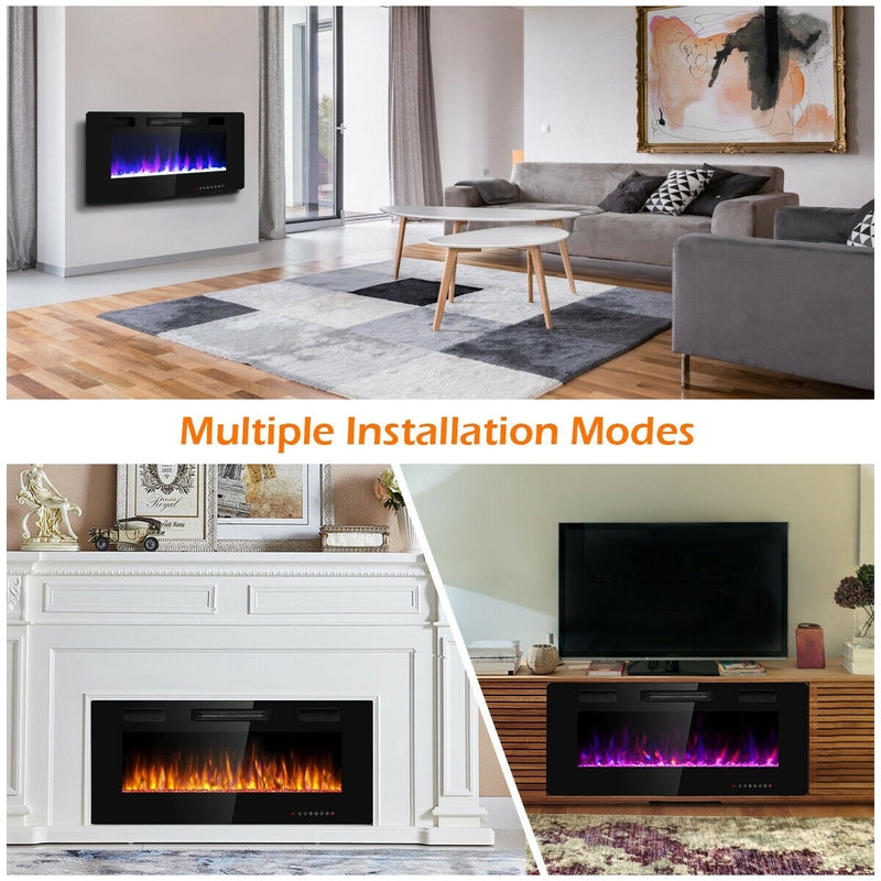 42" Ultra Thin Wall Mounted Electric Fireplace - Seasonal Overstock