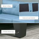 Anna Button Tufted Modern Contemporary Sofa - Blue - Seasonal Overstock