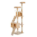 Pet Accessories, 5.6ft Multi-Level Cat Tree in Beige - Seasonal Overstock
