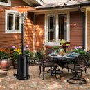 50,000 BTU Outdoor Standing Propane Patio Heater with Wheels - Black - Seasonal Overstock