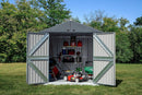 Storage Sheds, 8' x 6' Arrow Elite Steel Storage Shed - Anthracite - Seasonal Overstock