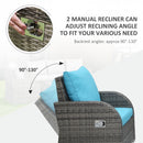 Balsam Cove 6pc Outdoor Wicker Sofa Chairs Table and Stool Patio Set - Sky Blue - Seasonal Overstock