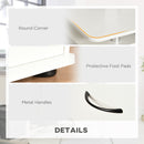 Esme Modern Computer Desk with Storage Drawers and Keyboard Tray - White - Seasonal Overstock