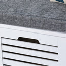 Kamila White Hall Shoe Storage Bench - Seasonal Overstock