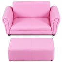 Kids Furniture, Kids Casa Kid Sized Sofa and Ottoman Set - Pink - Seasonal Overstock